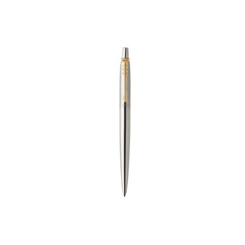 PARKER JOTTER STAINLESS STEEL CT PENNA A SFERA BLU PUNTA TONDA 1MM PUNTALE DORATO CONF REGALO
