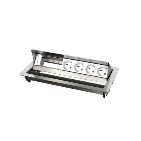 Kindermann 7492000064 Tipo F (Schuko) Acciaio inossidabile, Bianco cassetta di scarico