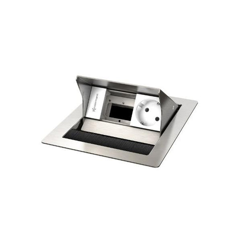 Kindermann 7492000041 Tipo F (Schuko) Acciaio inossidabile, Bianco cassetta di scarico