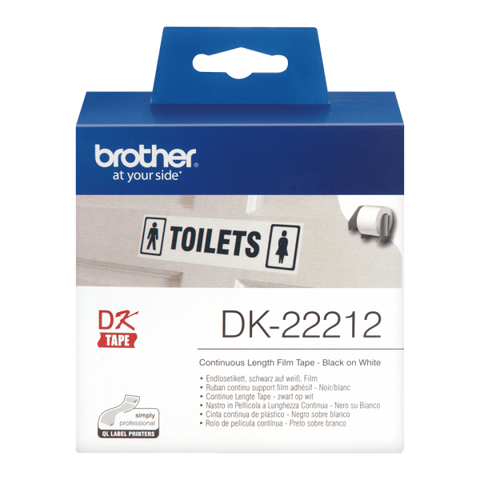 BROTHER DK-22212 NASTRO ADESIVO BIANCO STAMPA NERO 62MM X 15.24 MT PER QL500-QL500A-QL550-QL560VP-QL570-QL580N-QL650TD-DL1050-QL1060N (DK22212)