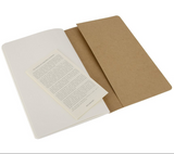 MOLESKINE CAHIER JOURNAL KRAFT BROWN PLAIN QUADERNO 210 X 130 MM 80 FOGLI BIANCHI COL. AVANA CONF 3 Pz.