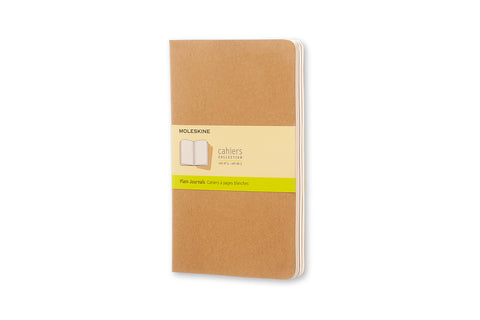 MOLESKINE CAHIER JOURNAL KRAFT BROWN PLAIN QUADERNO 210 X 130 MM 80 FOGLI BIANCHI COL. AVANA CONF 3 Pz.