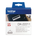 BROTHER DK-22211 NASTRO ADESIVO 29MMx15.24MT ADESIVO COLORE BIANCO STAMPA NERO
