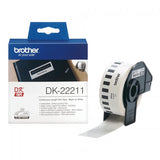 BROTHER DK-22211 NASTRO ADESIVO 29MMx15.24MT ADESIVO COLORE BIANCO STAMPA NERO