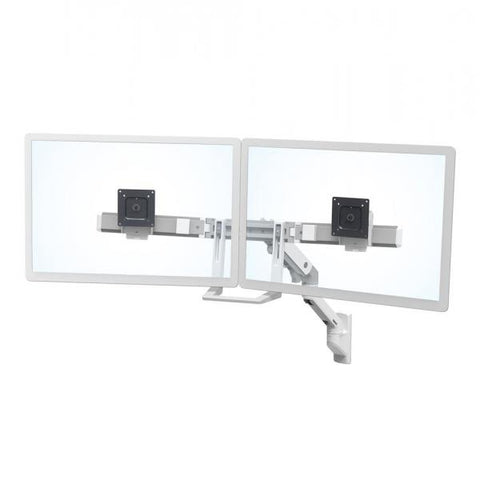 Ergotron 45-479-216 Supporti a parete per TV 81,3 cm [32] Bianco (HX WALLMOUNT DUAL MONITOR ARM - 32IN 7.9KG LIFT29 MISD WHITE 10Y)