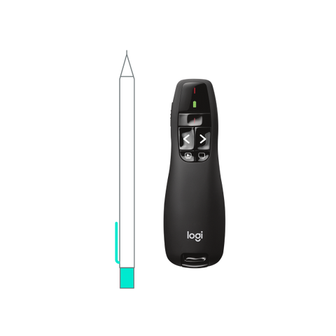 LOGITECH WIRELESS PRESENTER R400 DISPOSITIVO PER PRESENTAZIONI MINIRICEVITORE SENZA FILI DUE BATTERIE AAA