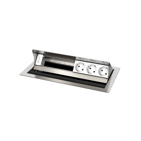 Kindermann 7492000063 Tipo F (Schuko) Acciaio inossidabile, Bianco cassetta di scarico