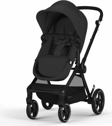 ***Passeggino CYBEX Gold EOS 2 in 1 con seggiolino auto Aton B2 i-Size e adattatore per seggiolino auto, sistema da viaggio, dalla nascita fino a 22 kg (circa 4 anni), Moon Black (Nero)