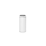 Brabantia Touch Bin, 30L Rotondo Plastica, Acciaio inossidabile Bianco