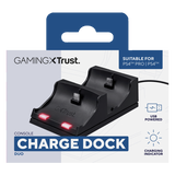 TRUST GXT 235 DUO CHARGING DOCK PER PS4 RICARICA FINO A 2 CONTROLLER ORIGINALI COLORE NERO