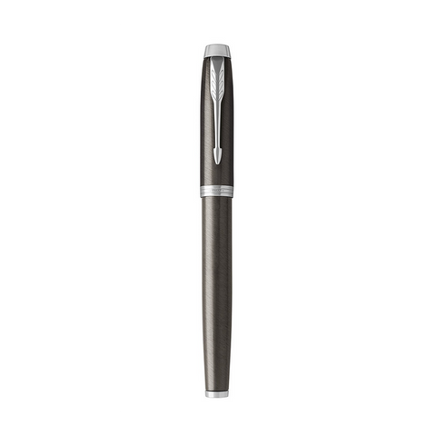 PARKER IM PENNA ROLLER INCHIOSTRO NERO PUNTA FINE IN SCATOLA REGALO COLORE MARRONE/SILVER