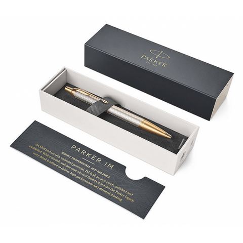 PARKER 1931687 IM PREMIUM PENNA A SFERA PUNTA MEDIA E RICARICA INCHIOSTRO BLU WARM SILVER/GOLD