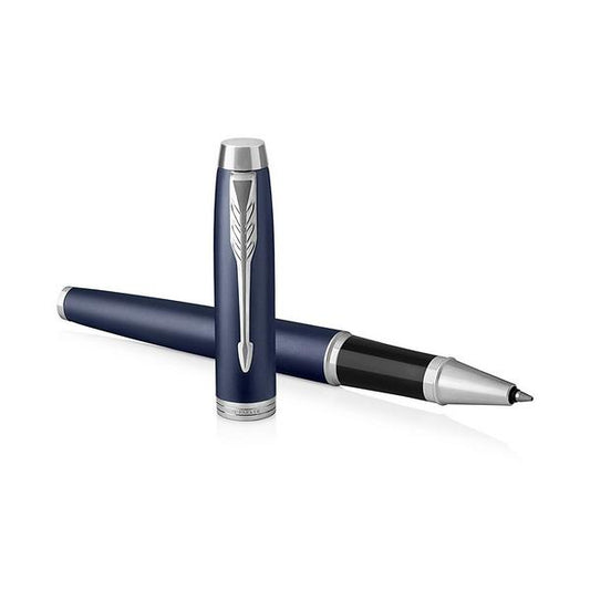 PARKER IM PENNA ROLLER INCHIOSTRO NERO PUNTA FINE IN SCATOLA REGALO COLORE BLU/SILVER