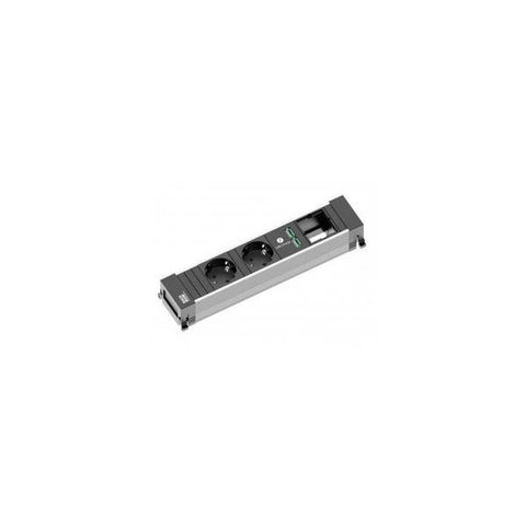 Bachmann 916.0514 prolunghe e multiple 0,2 m 2 presa(e) AC Interno Nero, Argento