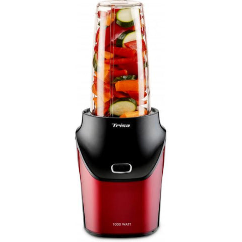 Trisa Electronics Energy Boost 1 L Frullatore da tavolo 1000 W Nero, Borgogna, Trasparente