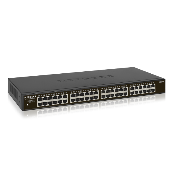 Netgear GS348 Non gestito Gigabit Ethernet (10/100/1000) 1U Nero
