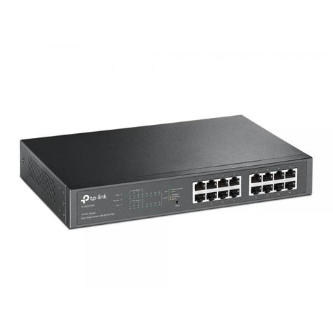 Switch de rack TP-Link TL-SG1016PE de 16 puertos Gigabit, 8 puertos PoE y 110 W 
