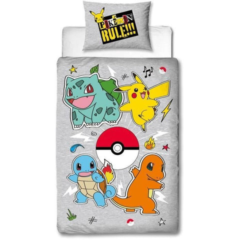 Set di copripiumino Pokémon Grigio Ala francese 2 Pezzi
