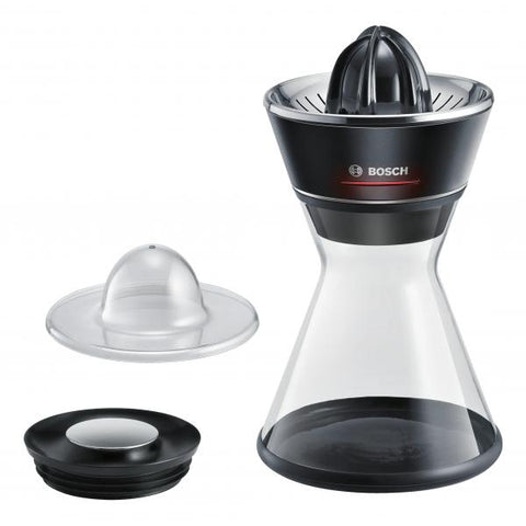 Bosch MCP72GPB Plastica, Acciaio inossidabile Nero, Trasparente spremiagrumi