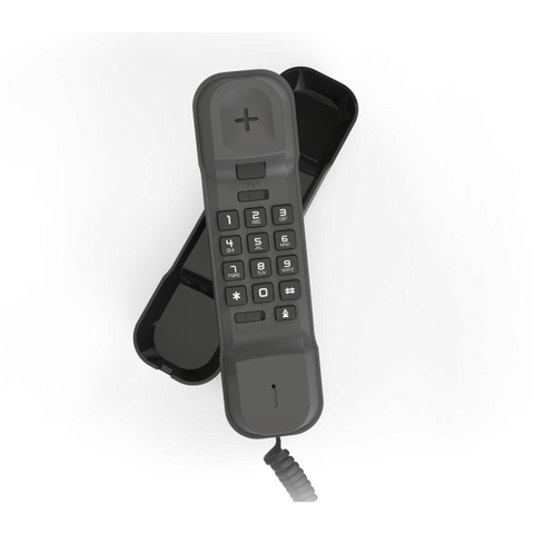 ALCATEL T06 TELEFONO A GONDOLA TASTO ULTIMA CHIAMATA MONTABILE A PARETE NERO