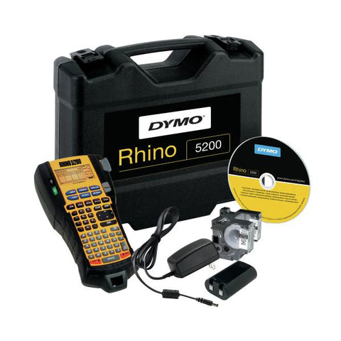 DYMO RHINO 5200 Kit stampante per etichette [CD] Trasferimento termico 180 x 180 DPI ABC (Rhino 5200 Case - RHINO 5200 Kit, Thermal - transfer, 180 x 180 DPI, Black,Yellow, ABC, 100 characters, 1.9 c