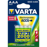 VARTA BATTERIA MINISTILO AAA 550 mAh RICARICABILE BLISTER 4 Pz.