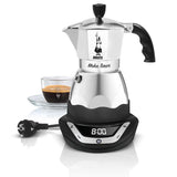 Bialetti Moka Timer Libera installazione Automatica Boccale per moca elettrico 3tazze Nero, Argento