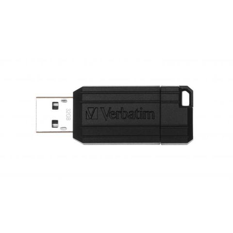 VERBATIM MEMORY USB-32GB-PIN STRIPE BLACK 49064