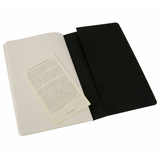 MOLESKINE CAHIER JOURNAL LARGE BLACK RULED QUADERNO A RIGHE 210 X 130 MM 80 FOGLI COL. NERO CONF 3 PZ.