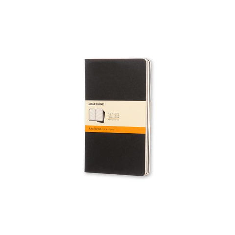 MOLESKINE CAHIER JOURNAL LARGE BLACK RULED QUADERNO A RIGHE 210 X 130 MM 80 FOGLI COL. NERO CONF 3 PZ.