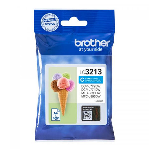 Tinta Brother LC-3213C Ciano 400pp X DCP-J572DW MFC-J491DW MFC-J890DW 