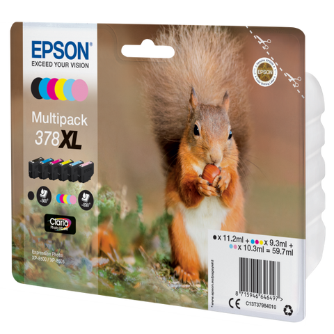 Epson Squirrel Multipack 6-colours 378XL Claria Photo HD Ink (Epson 378XL Multipack - 6 pakker - XL)