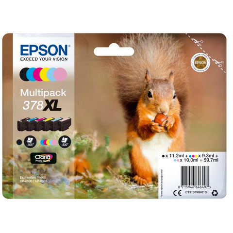 Epson Squirrel Multipack 6-colours 378XL Claria Photo HD Ink (Epson 378XL Multipack - 6 pakker - XL)