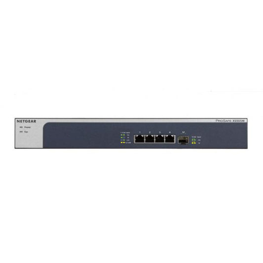 NETGEAR XS505M Non gestito 10G Ethernet [100/1000/10000] Grigio, Argento (NETGEAR XS505M Switch ProSAFE Unmanaged 4 porte 10Gb/MultiGigabit RJ45 [1Gb, 2,5Gb, 5Gb e 10Gb], 1 porta 10Gb SFP+, montabile