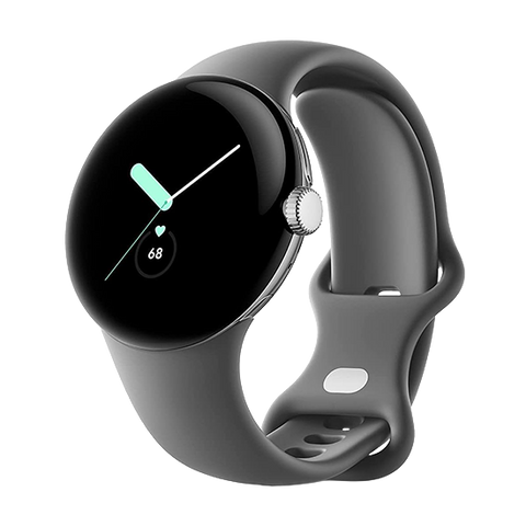 Watch Google Pixel Watch LTE 41mm Polished Silver Case with Sport Band - Charcoal (GA04307-GB)