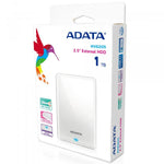 ADATA HV620S disco rigido esterno 1 TB USB tipo-C 3.2 Gen 1 [3.1 Gen 1] Bianco (Adata HV620S 1TB USB 3.1 2.5 Inch Portable External Hard Drive, White)