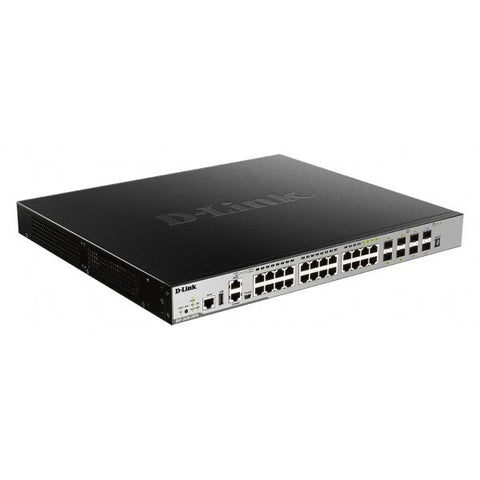 D-Link DGS-3630-28PC/SI switch di rete Gestito L3 Gigabit Ethernet [10/100/1000] Supporto Power over Ethernet [PoE] Nero, Grigio (20-port GE PoE 370W Layer - 3 Stackable Managed Gigabit - Switch incl