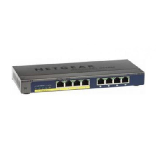 NETGEAR GS108PP Non gestito Gigabit Ethernet [10/100/1000] Supporto Power over Ethernet [PoE] Nero (8-PORT GIGABIT ETHERNET POE+ - UNMGD SWITCH WTH 120W POE BUDGET)