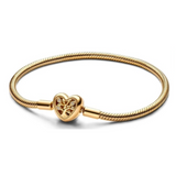 PANDORA MOMENTS Mod. FAMILY TREE HEART CLASP SNAKE CHAIN - Size 18 ***