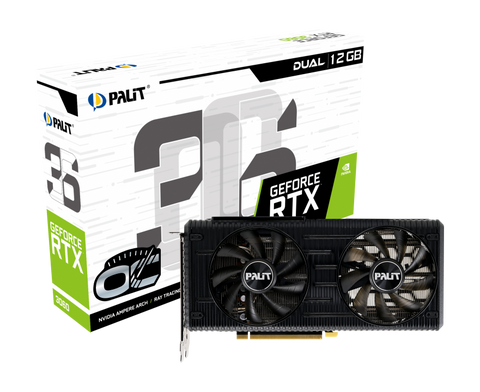 Palit NE63060T19K9-190AD, GeForce RTX 3060, 12 GB, GDDR6, 192 bit, 7680 x 4320 px, PCI Express x16 4.0 ***