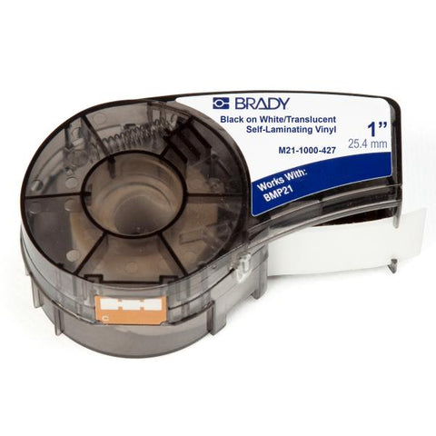 Brady 110928 Nero, Translucent, Bianco Etichetta per stampante autoadesiva (Self-laminating Vinyl tape - for M211 M210 BMP21-PLUS - BMP21-LAB BMP21 Selflaminating - Warranty: 12M)