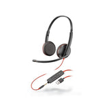 POLY Blackwire 3225 Cuffia Padiglione auricolare Connettore 3.5 mm USB tipo A Nero