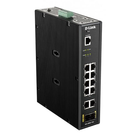 D-Link DIS-200G-12S switch di rete Gestito L2 Gigabit Ethernet [10/100/1000] Nero (12 Port L2 Industrial Smart - Managed Switch with 10 x - 1GBaseT[X] ports & 2 x SFP ports - Warranty: 60M)
