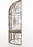CLP Rose arch Rosie con panca, realizzato a mano in ferro, marrone antico