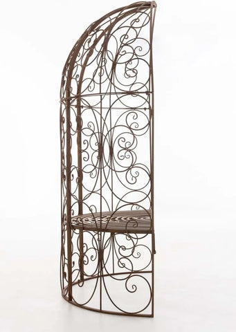 CLP Rose arch Rosie con panca, realizzato a mano in ferro, marrone antico