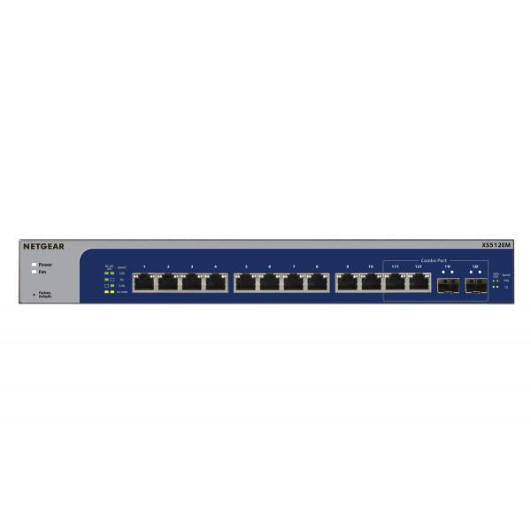 NETGEAR XS512EM Gestito L2 10G Ethernet [100/1000/10000] 1U Blu, Grigio (12P.10-GB ETH SMART MGD SWITCH - MGD PLUS GIGABIT/MULTI-GIGABIT)