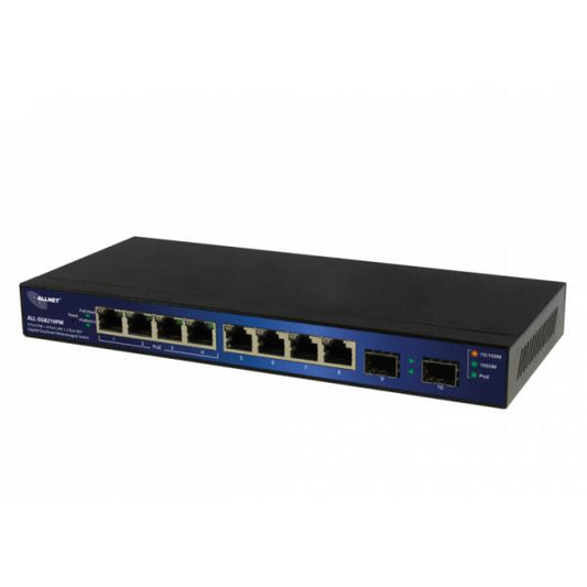 ALLNET ALL-SG8210PM switch di rete Gestito L2+ Gigabit Ethernet (10/100/1000) Supporto Power over Ethernet (PoE) Nero