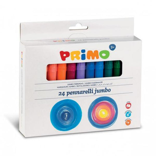 PRIMO PENNARELLI JUMBO PUNTA CONICA GRANDE COL. ASSORTITI CONF 24 PZ.