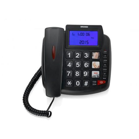 TELEFONO FISSO BRONDI BRAVO 90 LCD ID CHIAMANTE NERO
