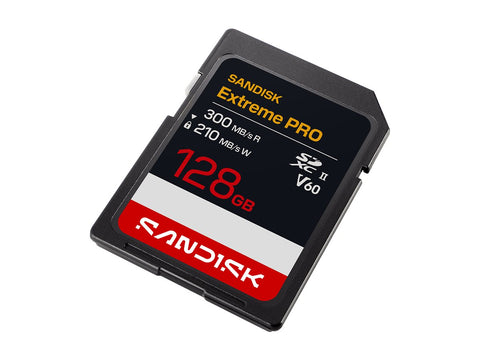 SanDisk Extreme PRO - Flash-Speicherkarte - 128 GB - Video Class V60 / UHS-II - SDXC UHS-II (SDSDXEM-128G-GN4IN)